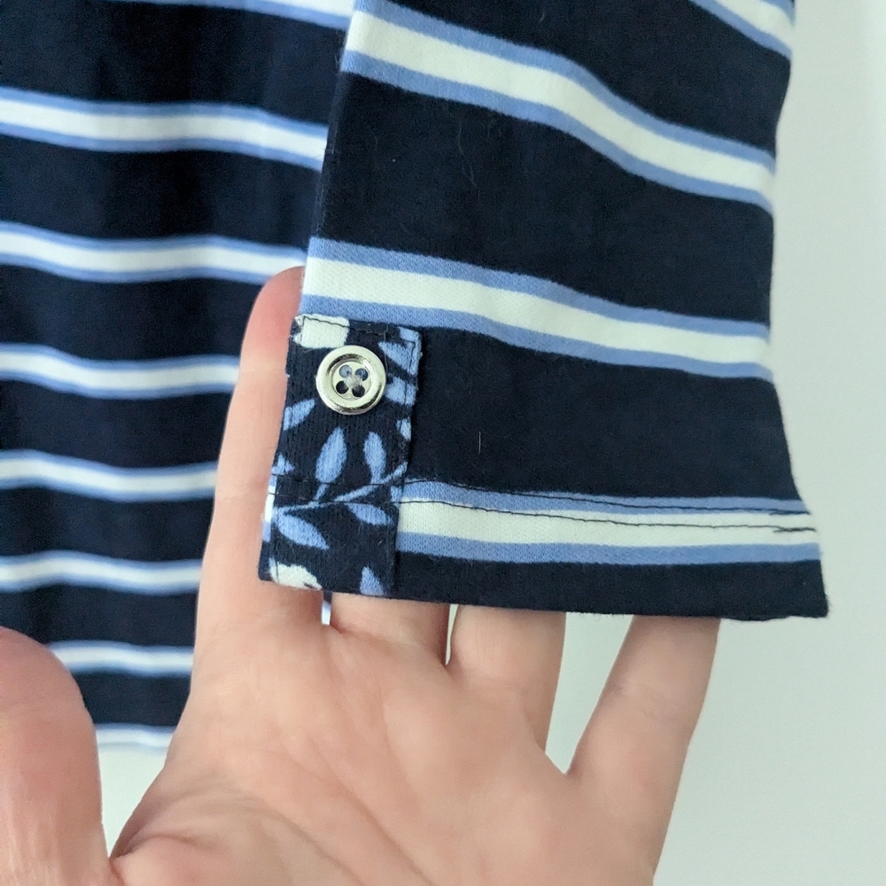 Karen Scott Floral Striped Top - Picture 6 of 6